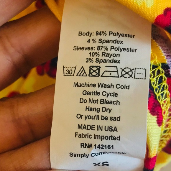 LulaRoe Randy Shirt, Floral Blossom Print - Picture 5 of 5